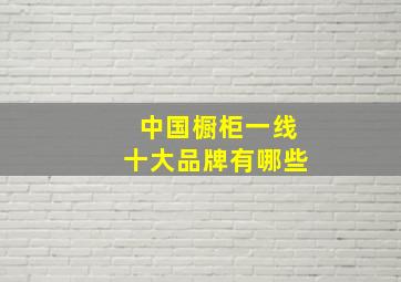 中国橱柜一线十大品牌有哪些