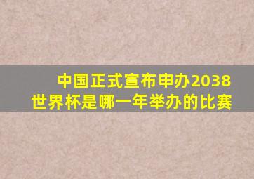 中国正式宣布申办2038世界杯是哪一年举办的比赛