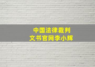 中国法律裁判文书官网李小辉