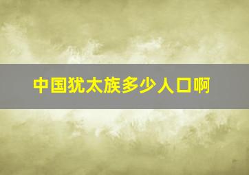 中国犹太族多少人口啊