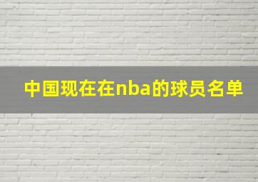 中国现在在nba的球员名单