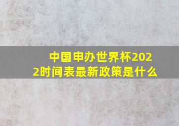 中国申办世界杯2022时间表最新政策是什么