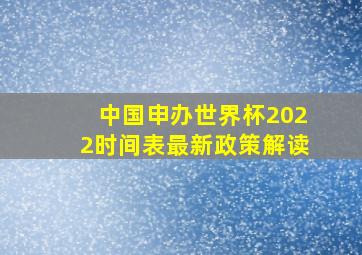 中国申办世界杯2022时间表最新政策解读