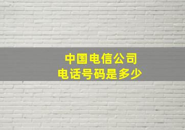 中国电信公司电话号码是多少