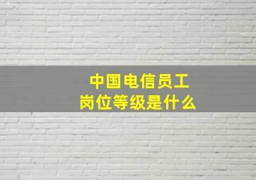 中国电信员工岗位等级是什么