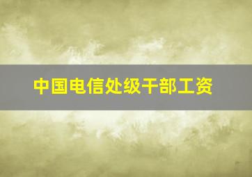 中国电信处级干部工资