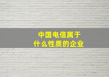 中国电信属于什么性质的企业