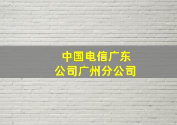 中国电信广东公司广州分公司