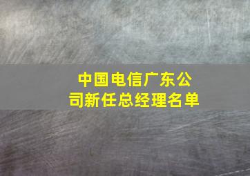 中国电信广东公司新任总经理名单