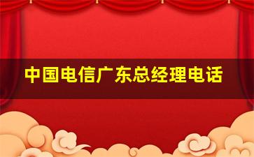 中国电信广东总经理电话