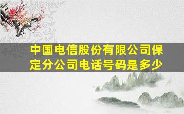 中国电信股份有限公司保定分公司电话号码是多少