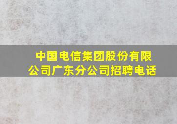 中国电信集团股份有限公司广东分公司招聘电话