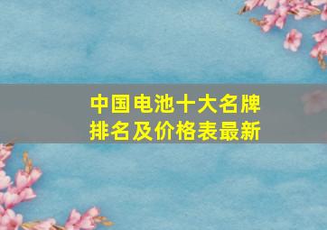 中国电池十大名牌排名及价格表最新