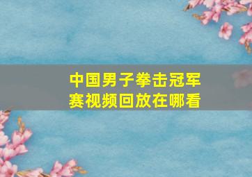 中国男子拳击冠军赛视频回放在哪看