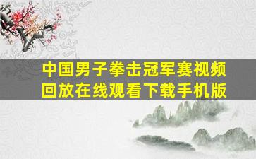 中国男子拳击冠军赛视频回放在线观看下载手机版