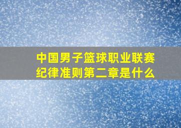 中国男子篮球职业联赛纪律准则第二章是什么