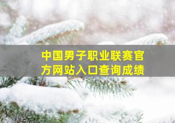 中国男子职业联赛官方网站入口查询成绩