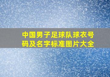 中国男子足球队球衣号码及名字标准图片大全