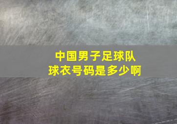 中国男子足球队球衣号码是多少啊