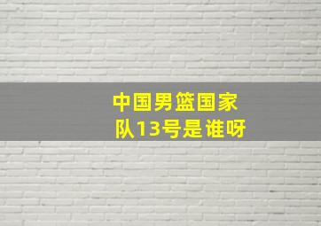 中国男篮国家队13号是谁呀