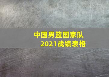 中国男篮国家队2021战绩表格