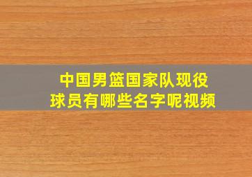 中国男篮国家队现役球员有哪些名字呢视频