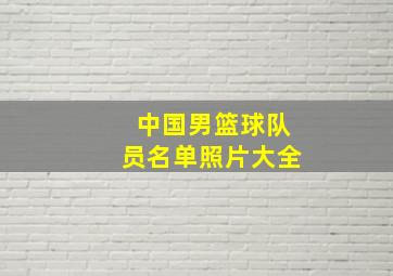 中国男篮球队员名单照片大全