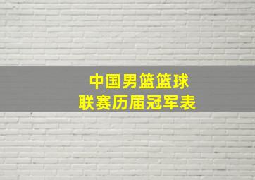 中国男篮篮球联赛历届冠军表