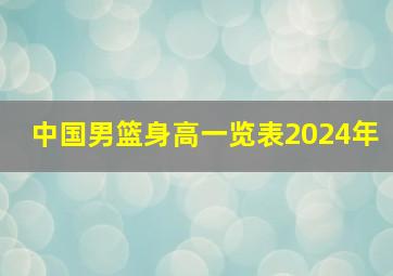 中国男篮身高一览表2024年