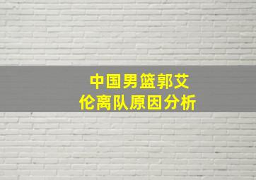 中国男篮郭艾伦离队原因分析