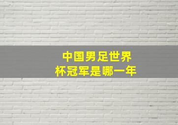 中国男足世界杯冠军是哪一年