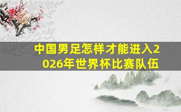 中国男足怎样才能进入2026年世界杯比赛队伍