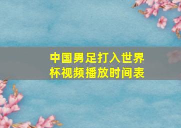 中国男足打入世界杯视频播放时间表