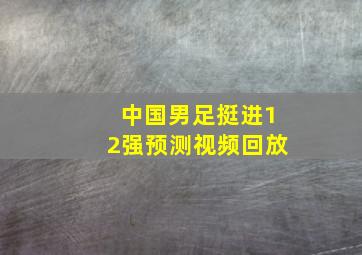 中国男足挺进12强预测视频回放