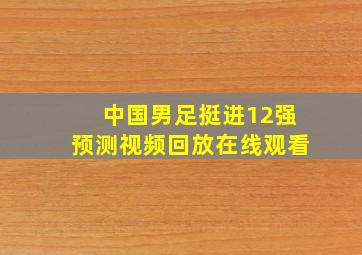 中国男足挺进12强预测视频回放在线观看