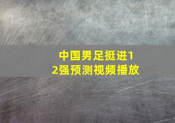 中国男足挺进12强预测视频播放