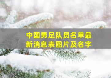 中国男足队员名单最新消息表图片及名字