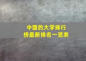 中国的大学排行榜最新排名一览表