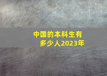 中国的本科生有多少人2023年