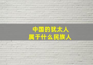 中国的犹太人属于什么民族人