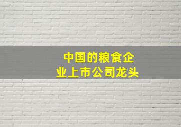 中国的粮食企业上市公司龙头