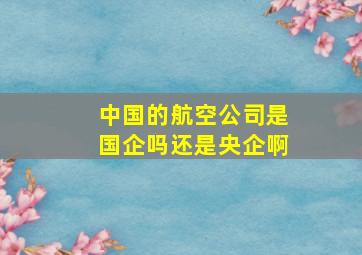 中国的航空公司是国企吗还是央企啊