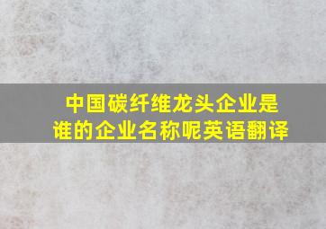 中国碳纤维龙头企业是谁的企业名称呢英语翻译