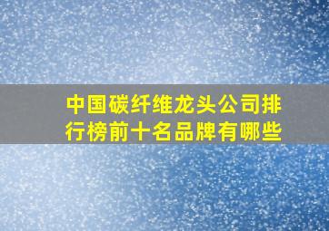 中国碳纤维龙头公司排行榜前十名品牌有哪些