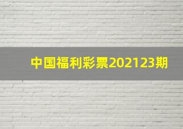 中国福利彩票202123期