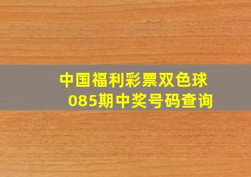 中国福利彩票双色球085期中奖号码查询