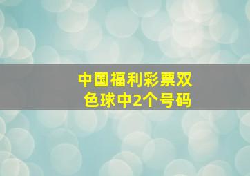 中国福利彩票双色球中2个号码