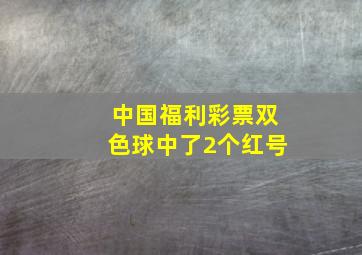 中国福利彩票双色球中了2个红号