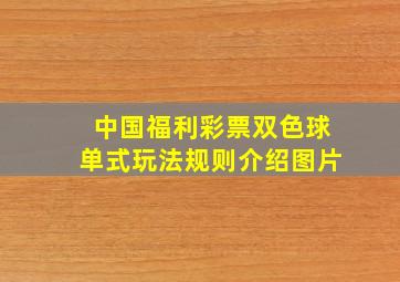 中国福利彩票双色球单式玩法规则介绍图片