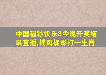 中国福彩快乐8今晚开奖结果直播,捕风捉影打一生肖